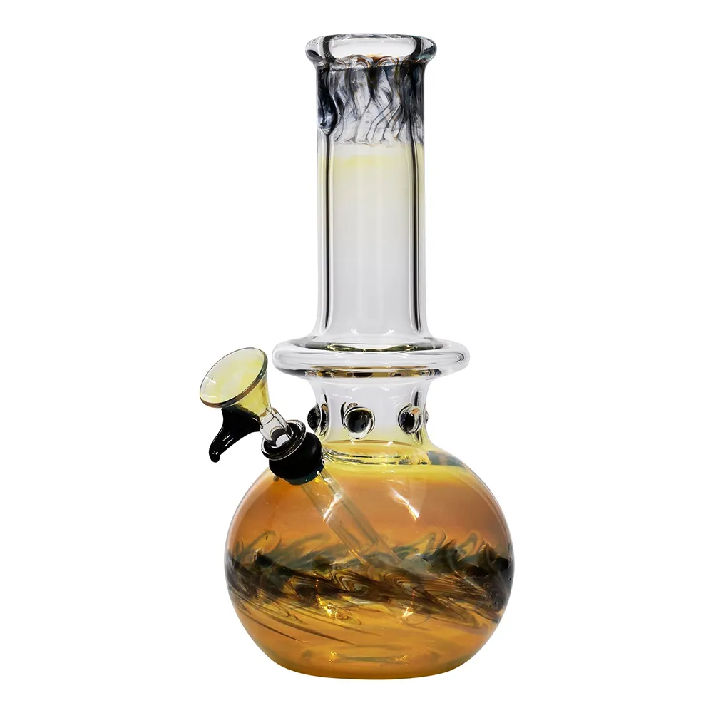 "Time Traveler" Silver Fumed Glass Bubble Base Bongs