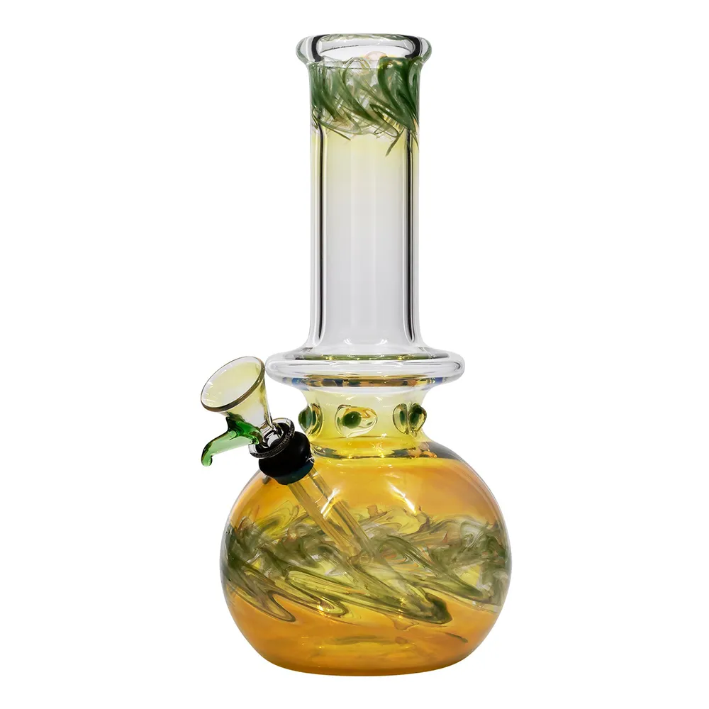 "Time Traveler" Silver Fumed Glass Bubble Base Bongs