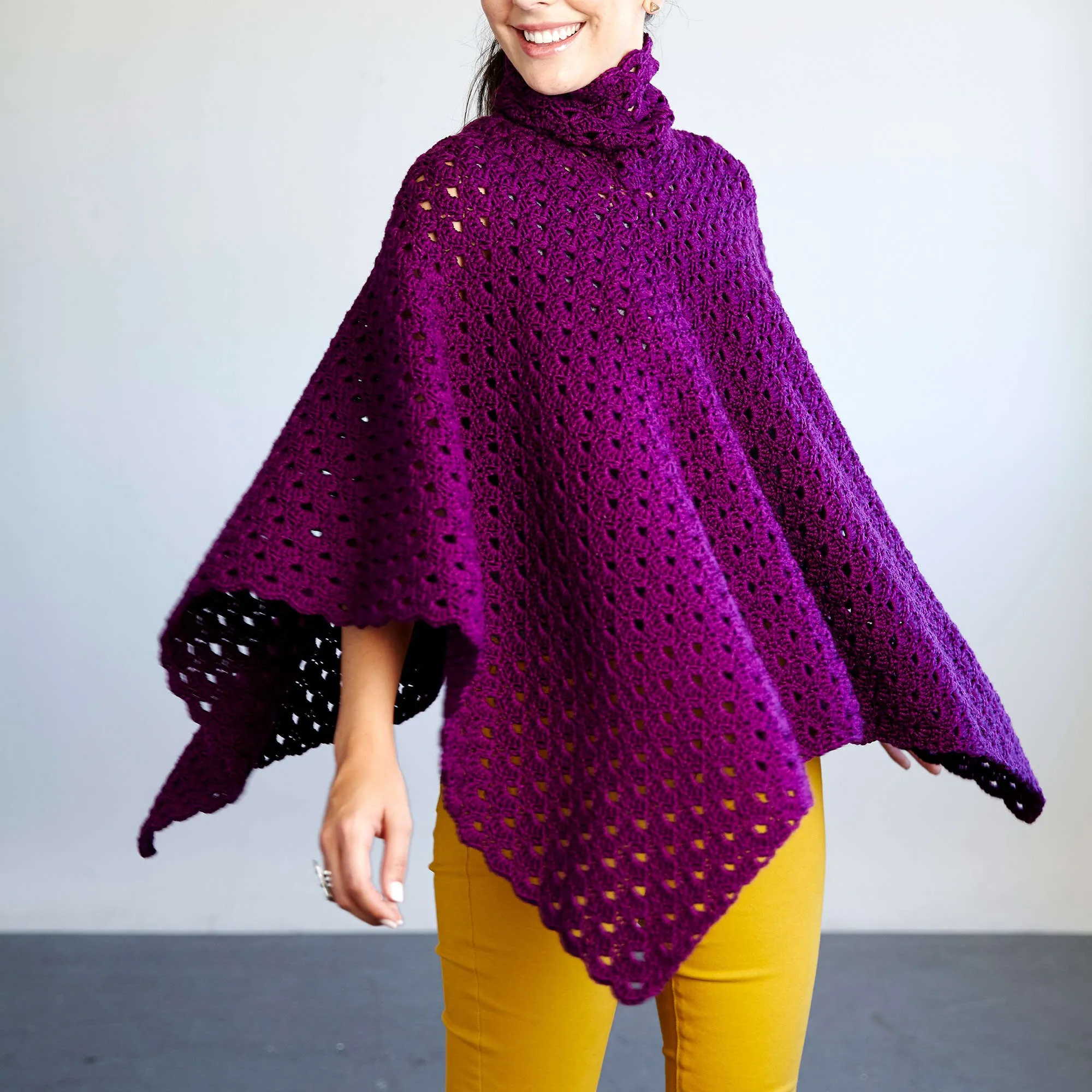 Red Heart Crochet Perfectly Panache Chic Poncho