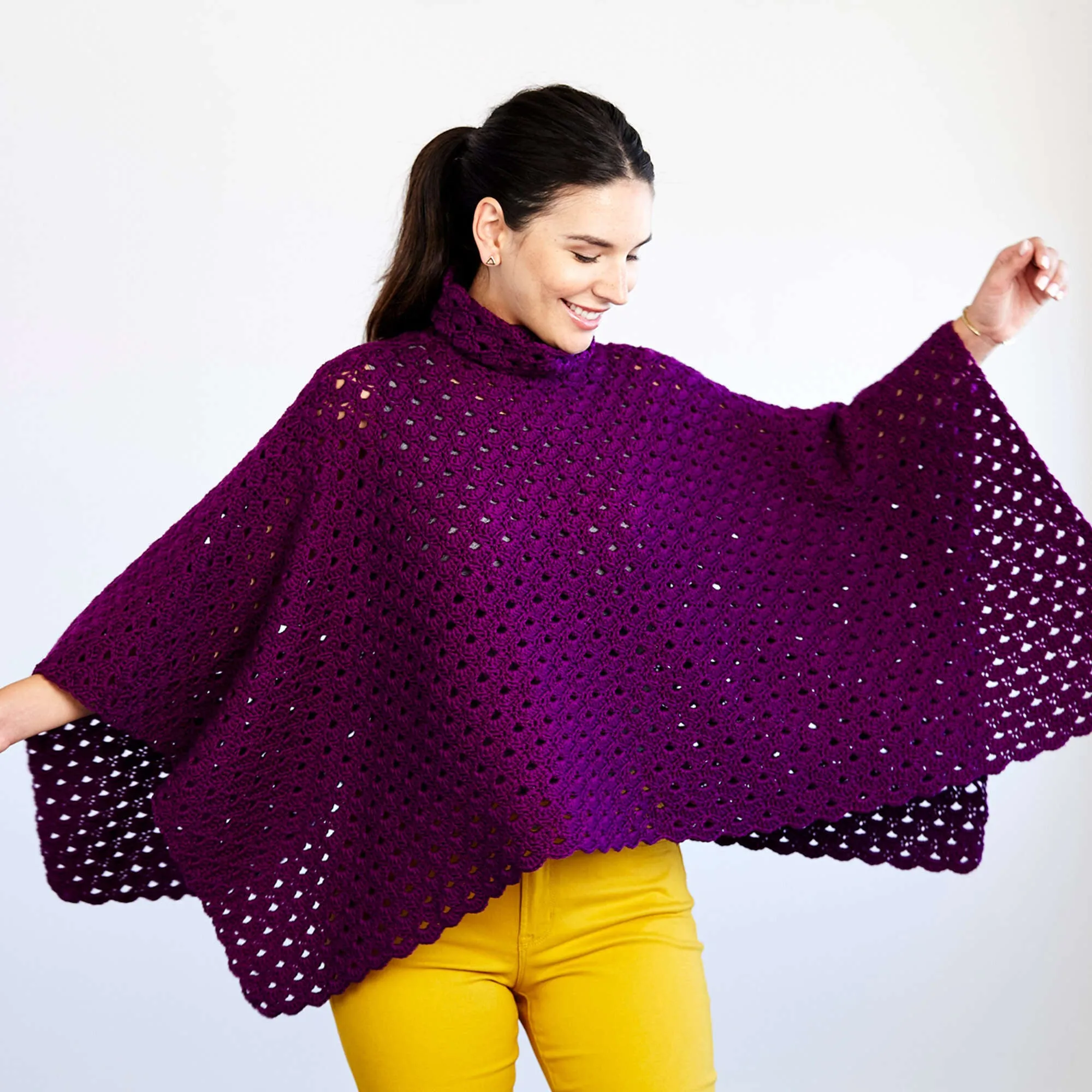 Red Heart Crochet Perfectly Panache Chic Poncho