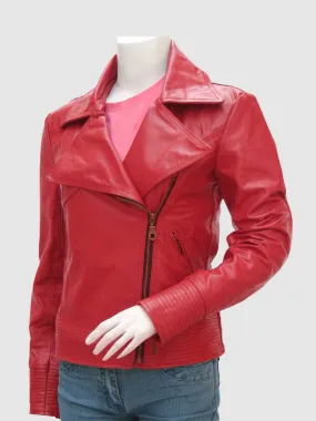 Red Leather Moto Jacket