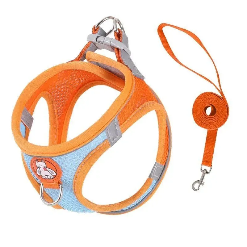 Reflective Nylon Pet Leash and Harness Set