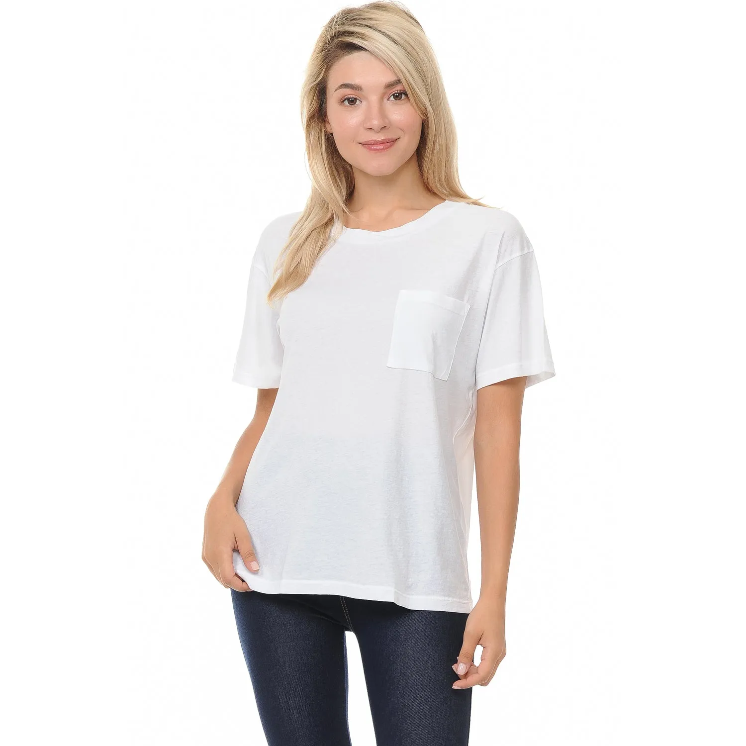 Relaxed Fit Crew Neck T-Shirt with Pocket