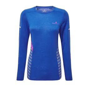 Ronhill Tech Afterhours Long Sleeve Tee Womens | Cobalt/thistle/rflct