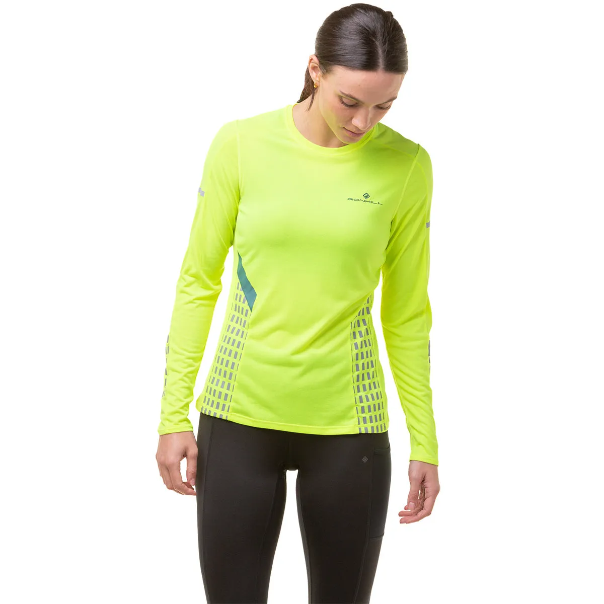 Ronhill Tech Afterhours Long Sleeve Tee Womens | Flyellow/dplagn/rflct