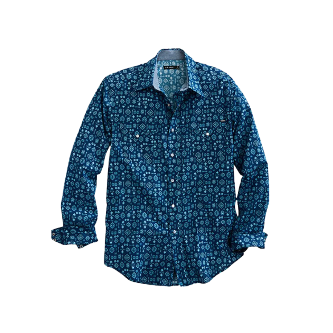 Roper Men's Indigo Aztec Blue Shirt