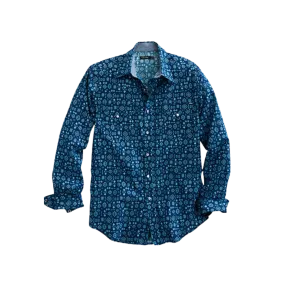 Roper Men's Indigo Aztec Blue Shirt