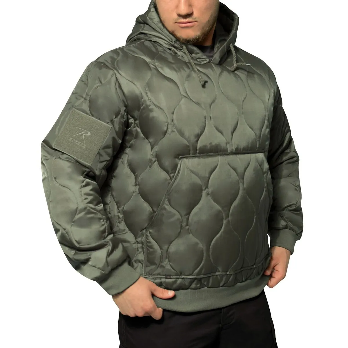 Rothco Men's Quilted Woobie Hooded Sweatshirt Olive Drab 10498 10499