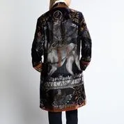 Sabina Savage "Cave Canem - The Treasures of Pompeii"  Silk Velvet Water/Ink Midi Jacket