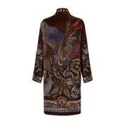 Sabina Savage "Neptune's Riches - The Treasures of Pompeii"  Silk Velvet Rosso/Mahogany Midi Jacket