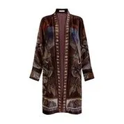 Sabina Savage "Neptune's Riches - The Treasures of Pompeii"  Silk Velvet Rosso/Mahogany Midi Jacket