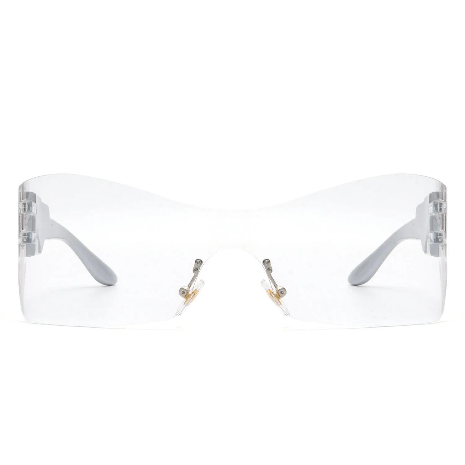 Sable - Futuristic Square Mirrored Flat Top Wrap Around Sunglasses