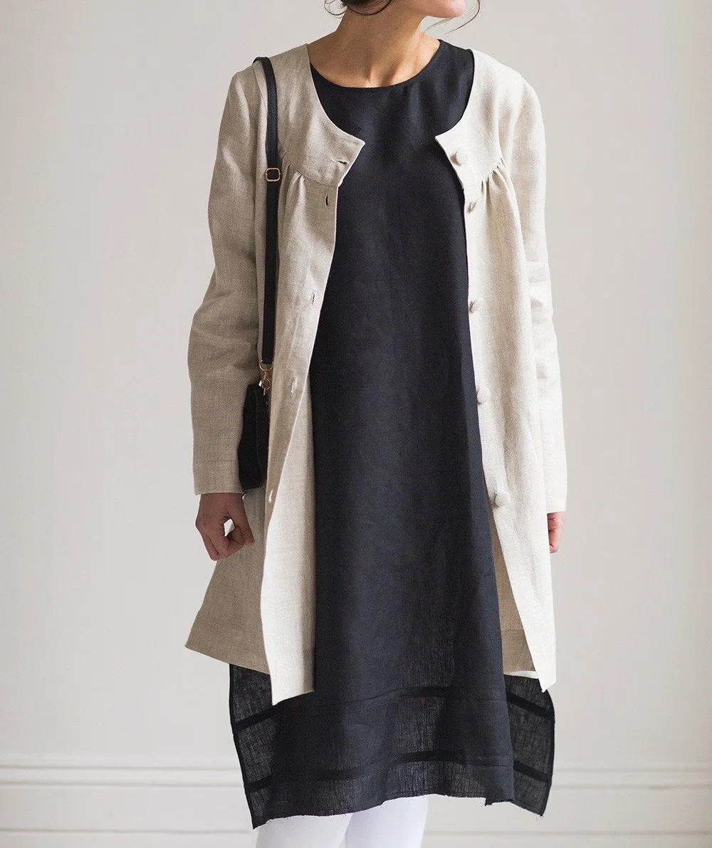 SAMPLE SALE<br>Oatmeal Linen Jacket<br>Large