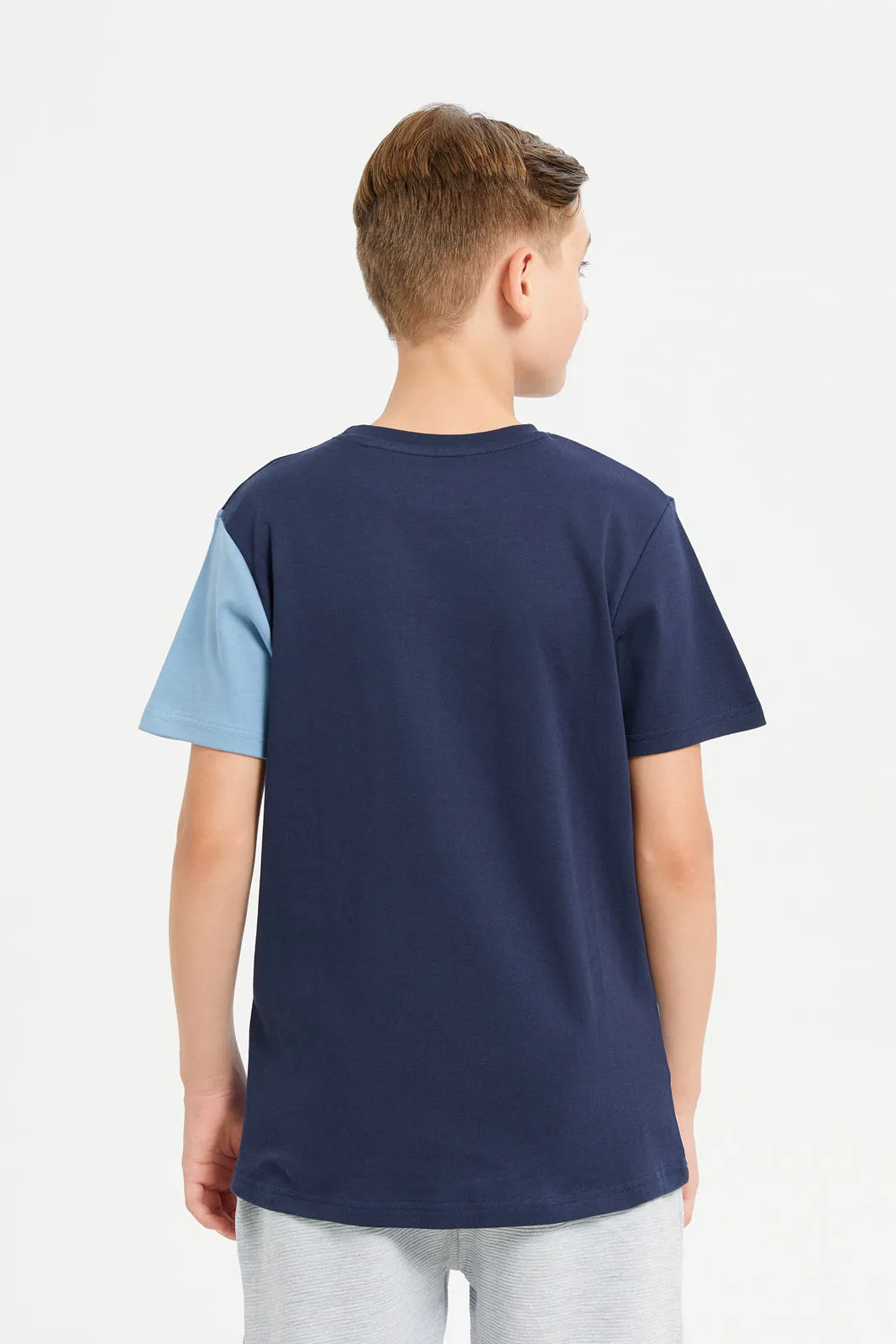 Senior Boys Blue And Navy T-Shirt