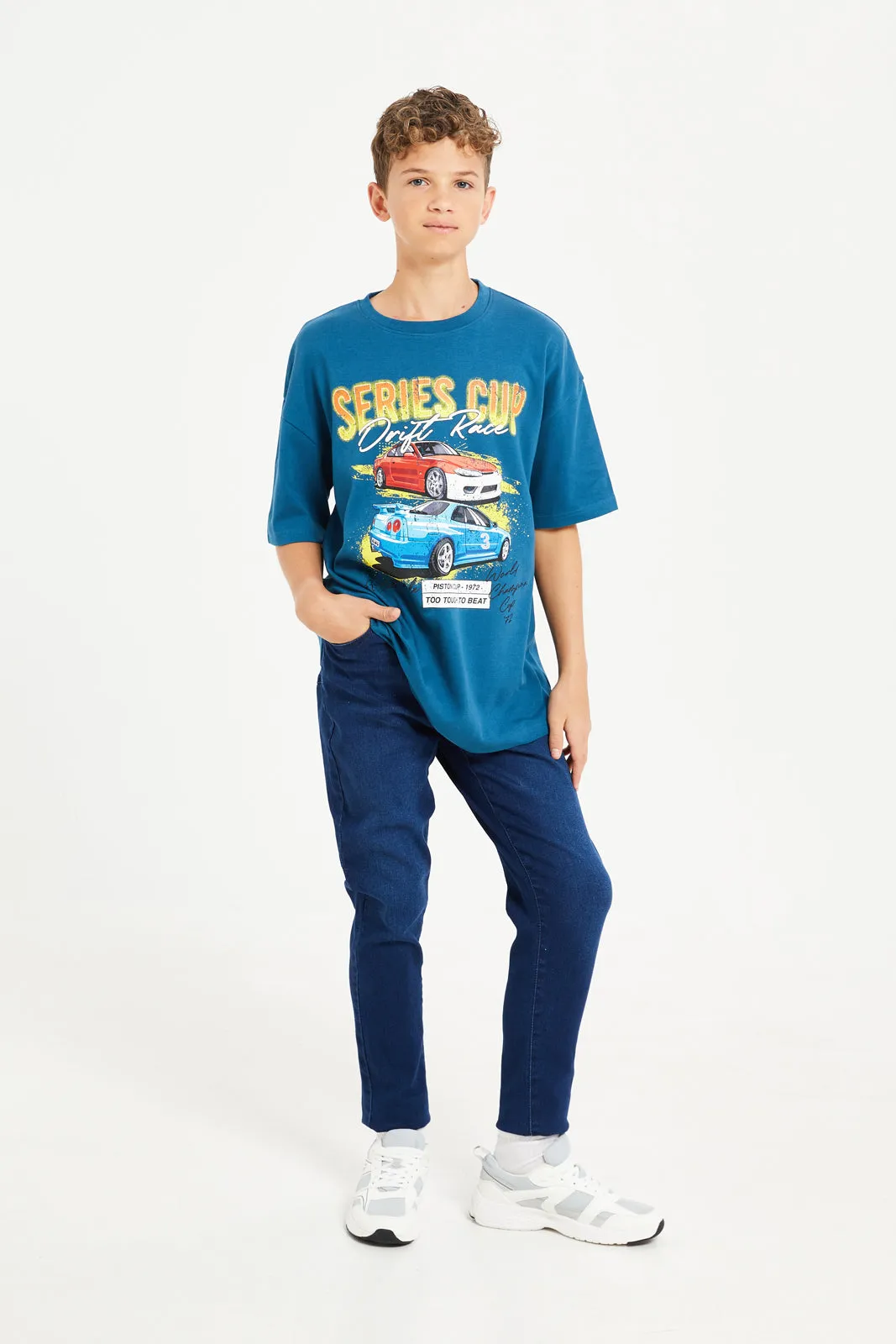 Senior Boys Blue Series Cup Oversize T-Shirt