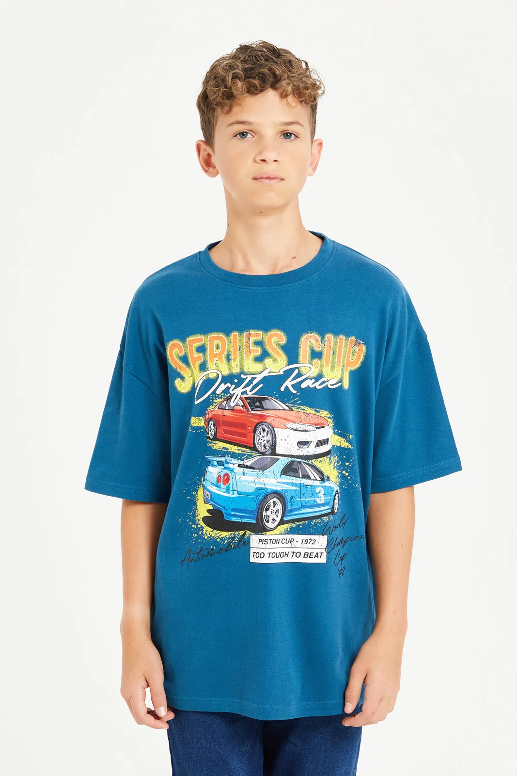 Senior Boys Blue Series Cup Oversize T-Shirt