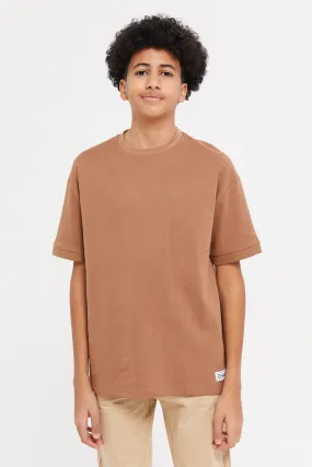 Senior Boys Brown Oversize T-Shirt