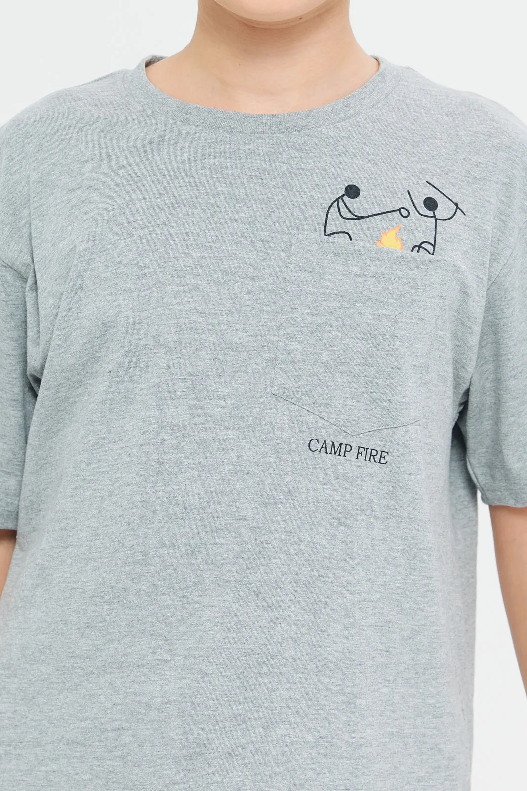 Senior Boys Grey Camp Fire T-Shirt