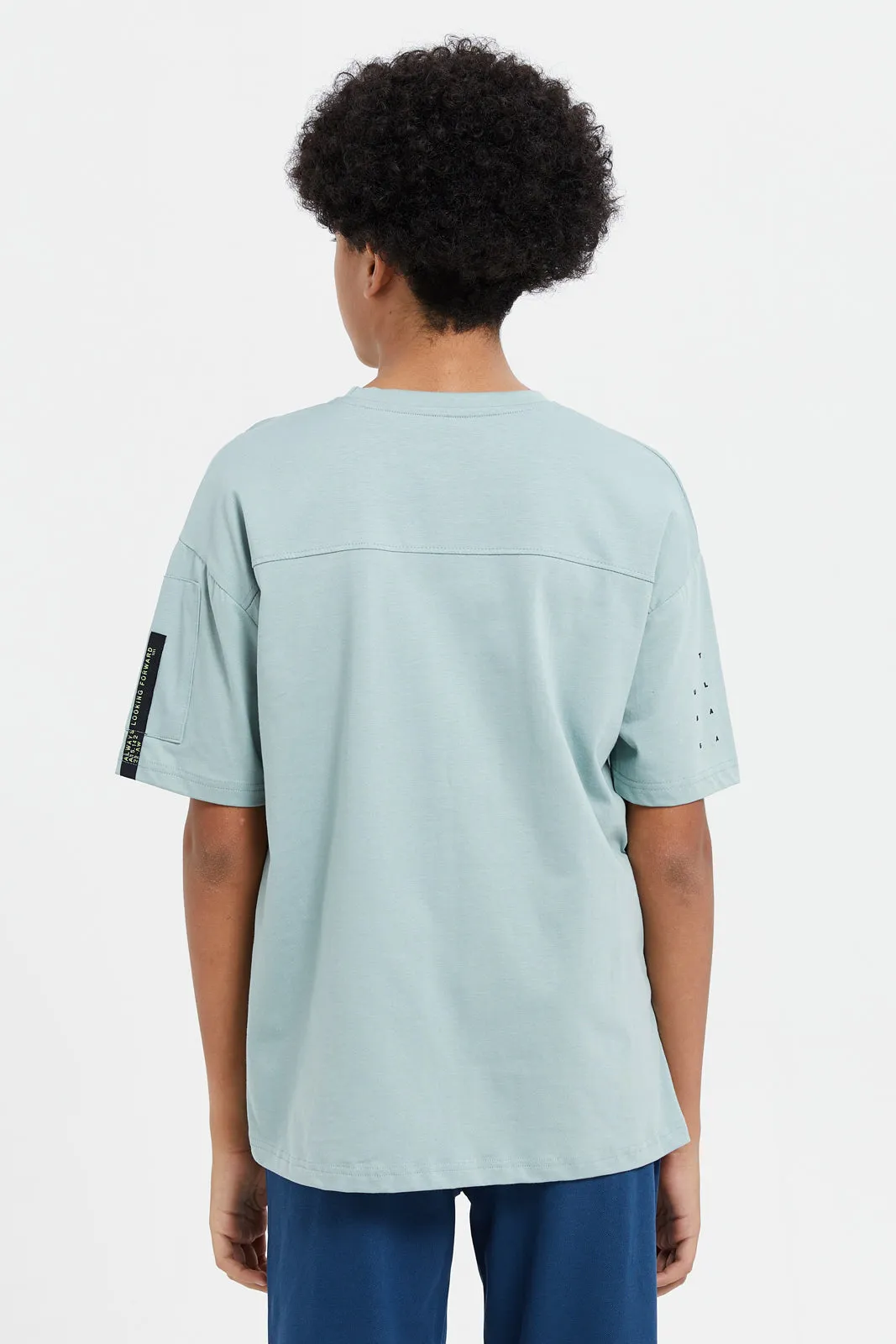 Senior Boys Mint Print Oversize T-Shirt