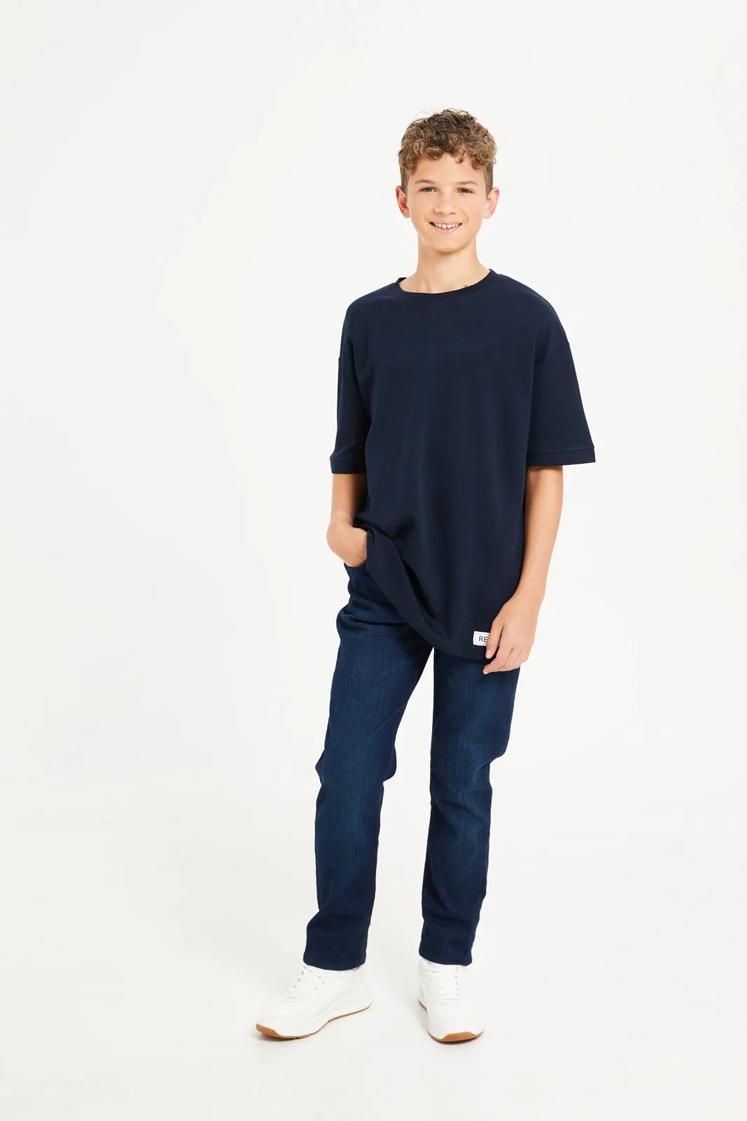 Senior Boys Navy Oversize T-Shirt