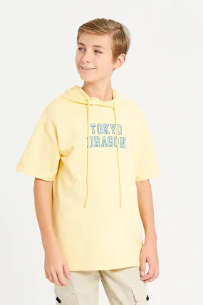 Senior Boys Yellow Hooded T-Shirt