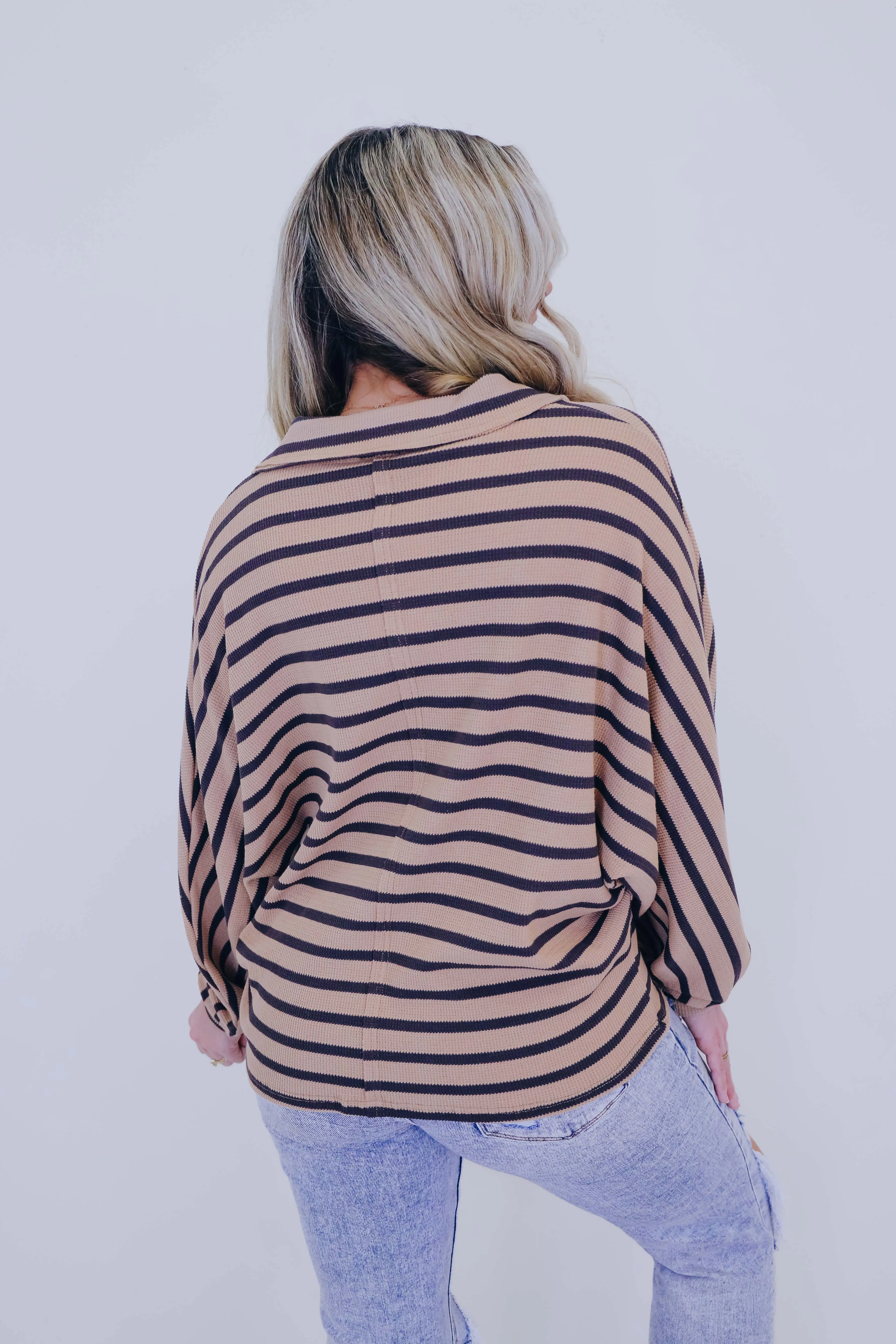 Serenity Striped Dolman Sleeve Thermal Top