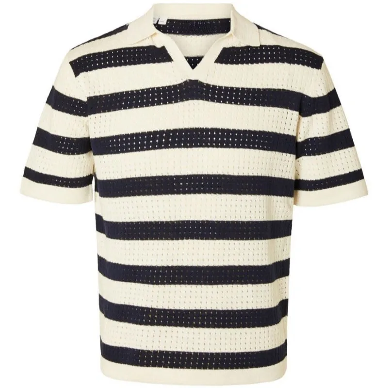 Short Sleeve Polo Collar Striped OEM/ODM Men's Knitwear