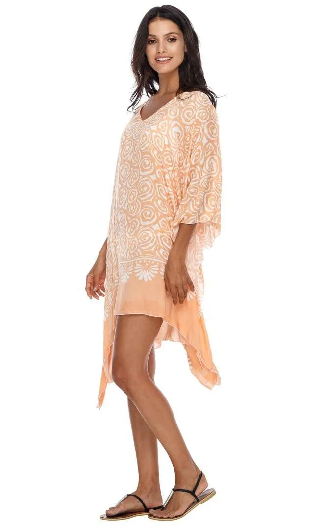 SHU-SHI Women's Short Caftan Poncho Beach Tunic Dress - Loose Swimsuit Cover-Up