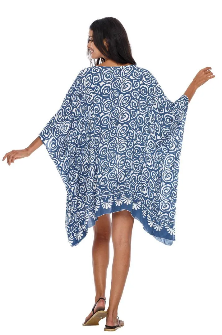 SHU-SHI Women's Short Caftan Poncho Beach Tunic Dress - Loose Swimsuit Cover-Up