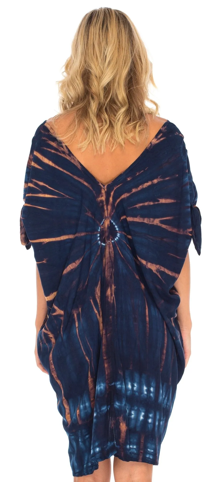 SHU-SHI Women's Tie Dye Beach Cover-Up | Loose Kaftan Tunic Dress Poncho Top