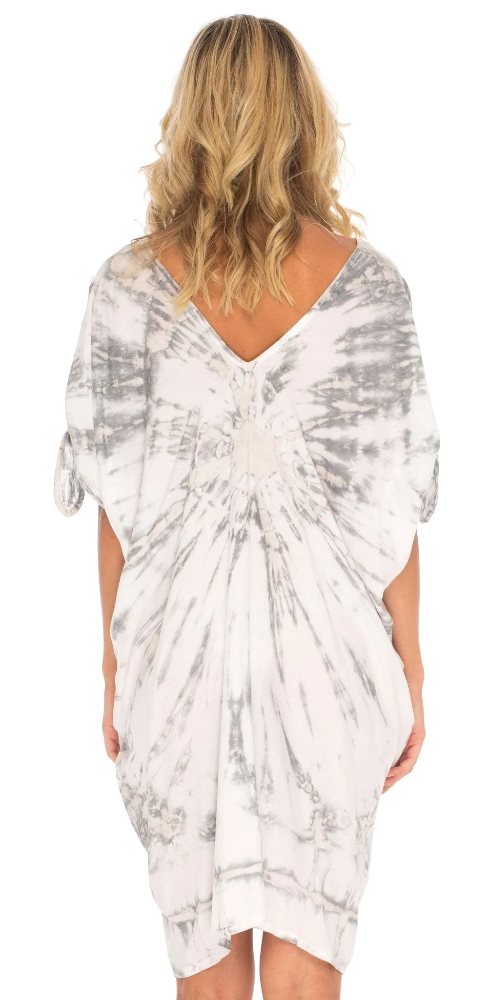 SHU-SHI Women's Tie Dye Beach Cover-Up | Loose Kaftan Tunic Dress Poncho Top