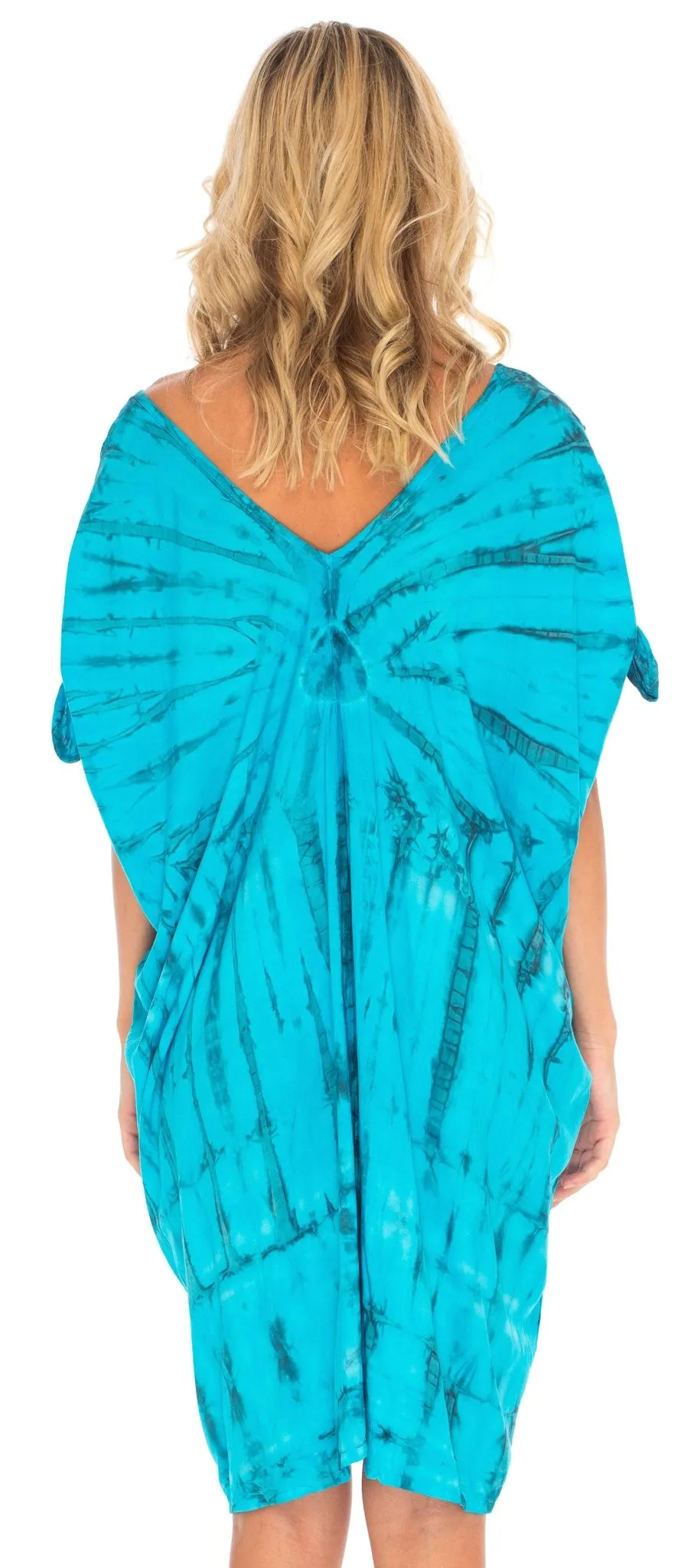 SHU-SHI Women's Tie Dye Beach Cover-Up | Loose Kaftan Tunic Dress Poncho Top