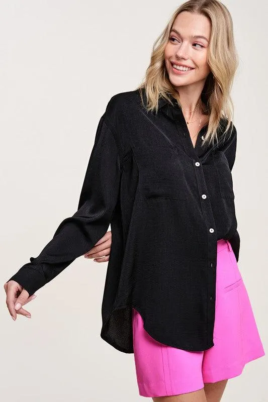 Silky Button-Down Shirt