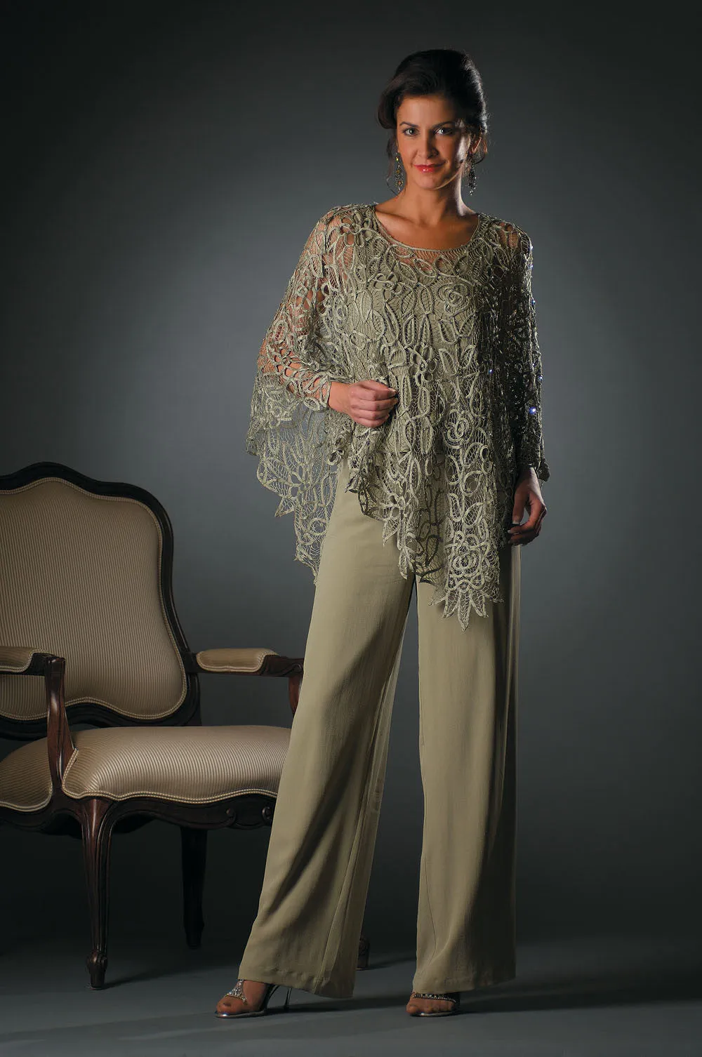 Soulmates C881 Handmade Silk Lace Beaded Poncho