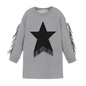 Star Fringe Sweatshirt Dress