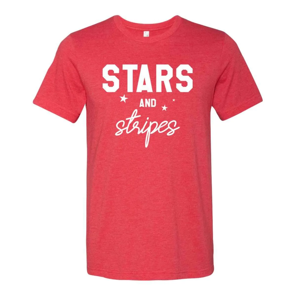 Stars and Stripes 4th of July T-Shirt - Heather Red