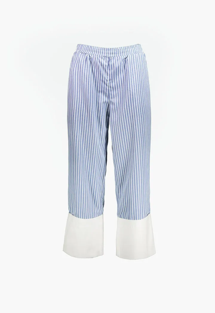 Striped Contrast Hem Culottes