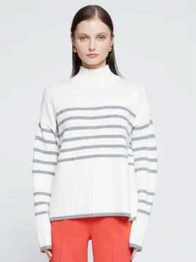 Striped Mock Neck Sweater