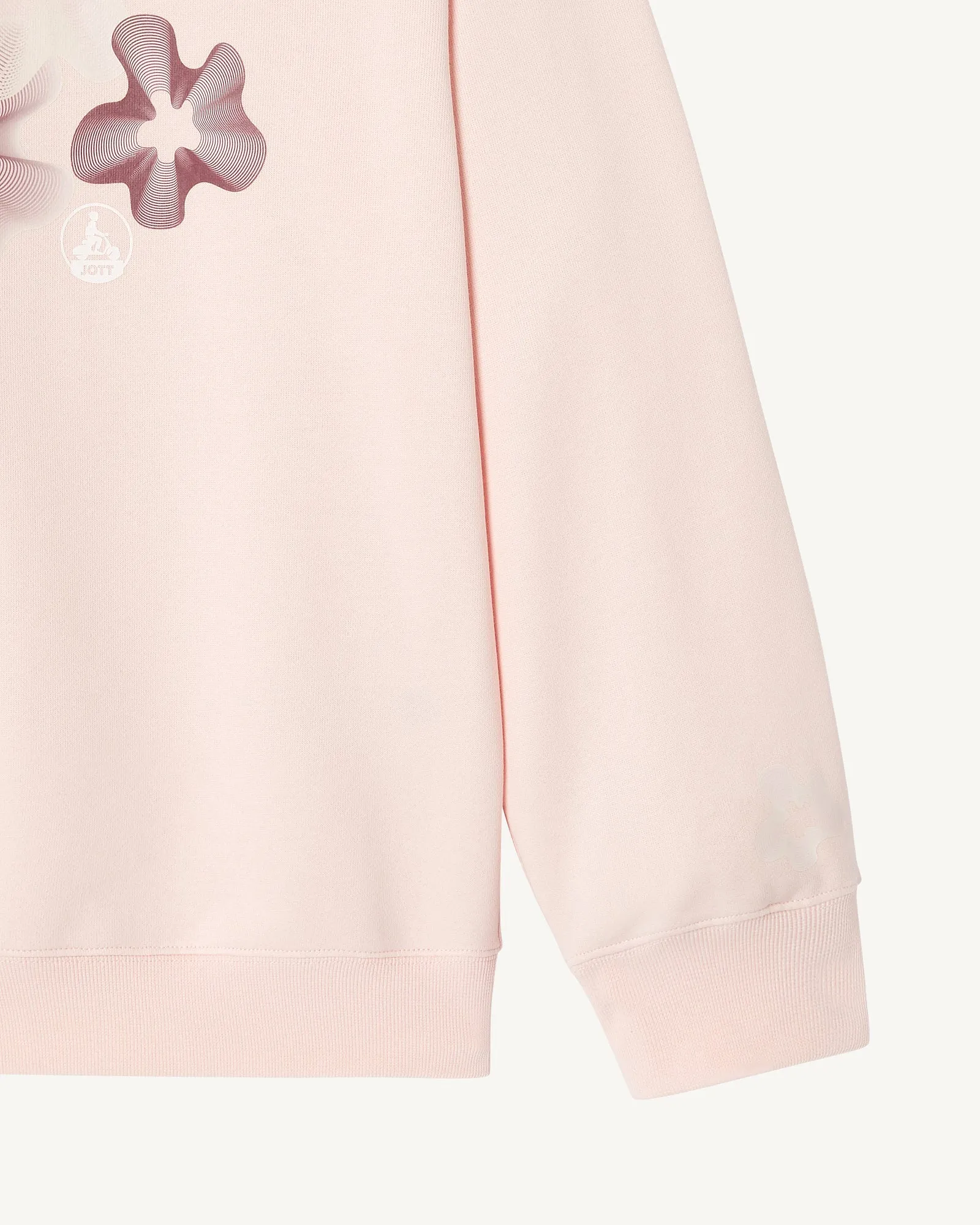 Sweat fleuri femme en coton biologique Rose clair Medina