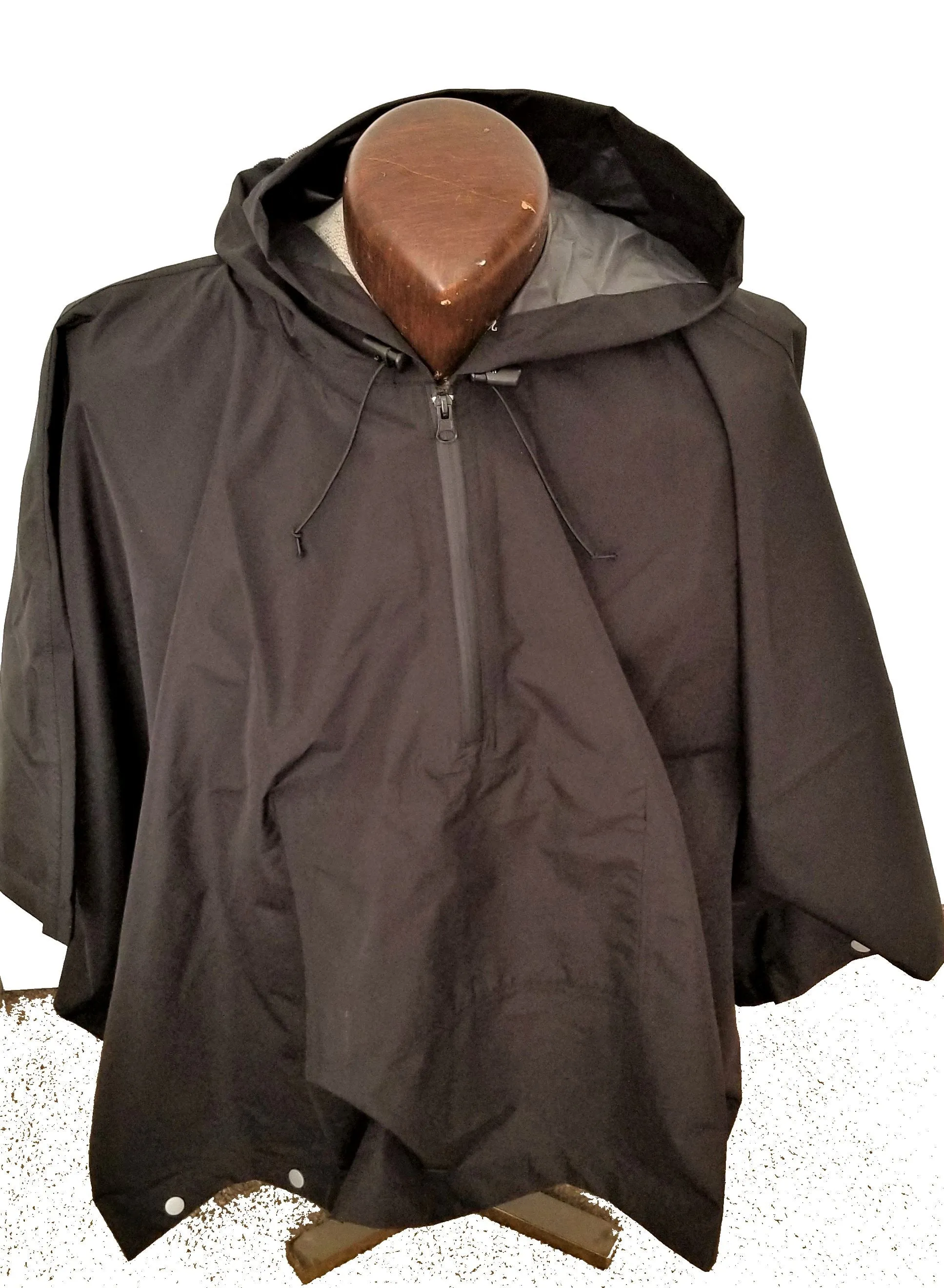 The Brella 1010 - BLACK, Waterproof Poncho, One Size Fits Most