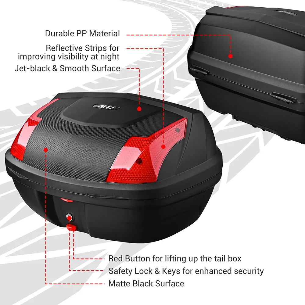 TheLAShop Motorcycle Trunk Top Case Scooter Luggage Storage Box 48L