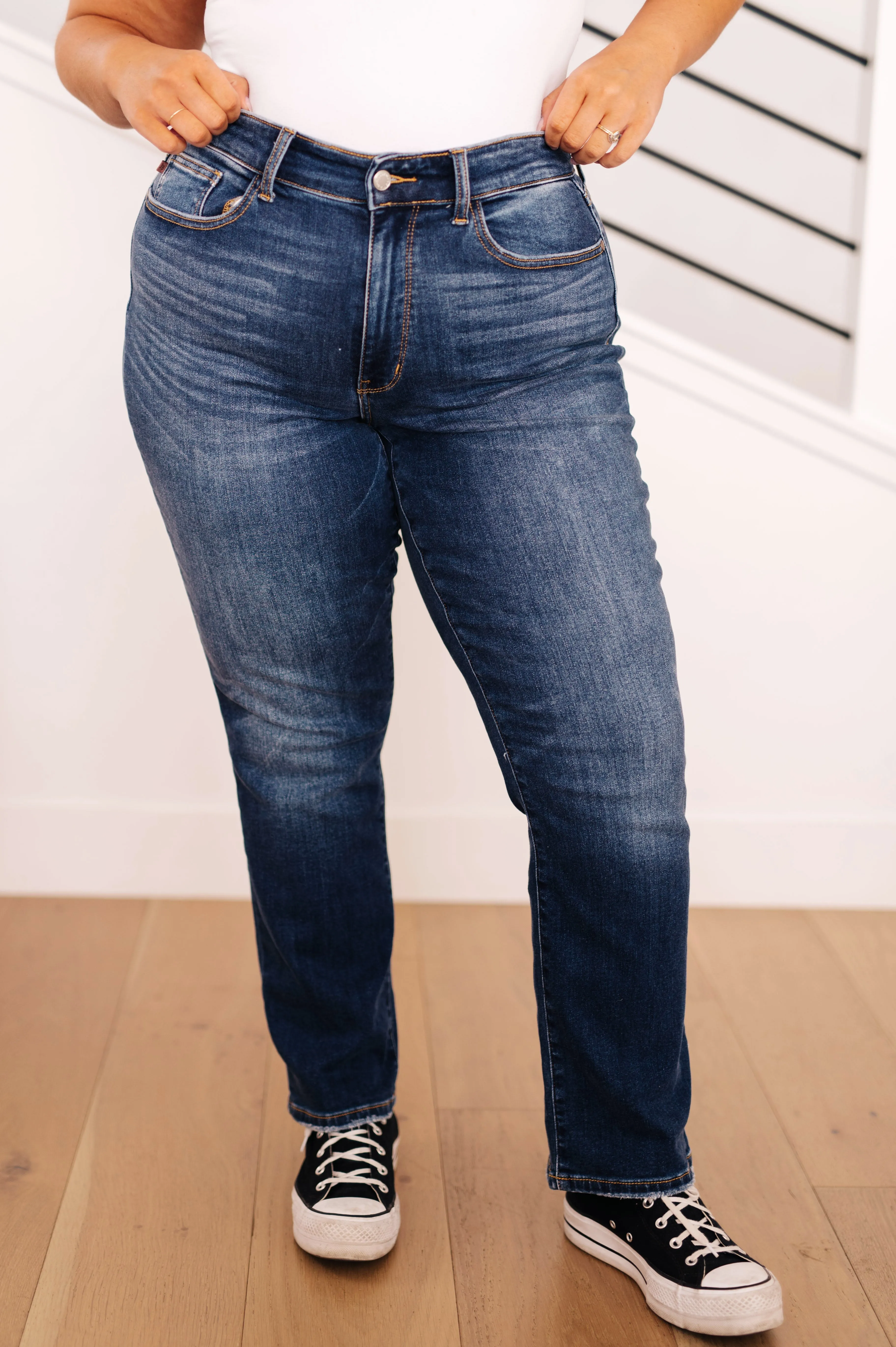 THERMAL - Estelle High Waist Straight Jeans - Judy Blue