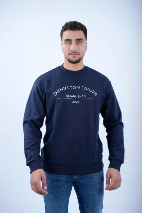 Tom Tailor Navy Sweater With Front Logo Design