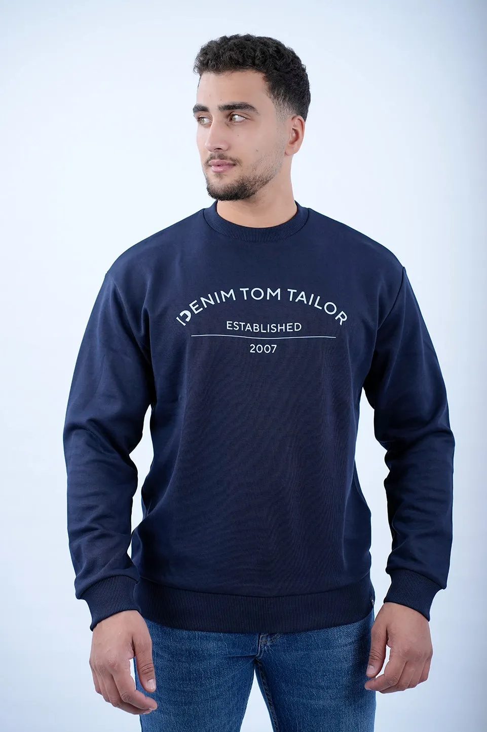 Tom Tailor Navy Sweater With Front Logo Design