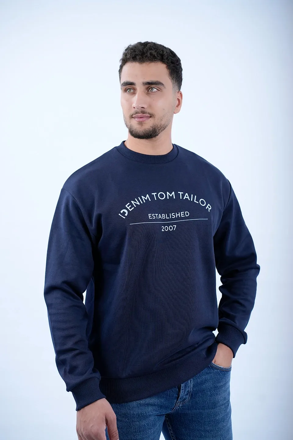 Tom Tailor Navy Sweater With Front Logo Design