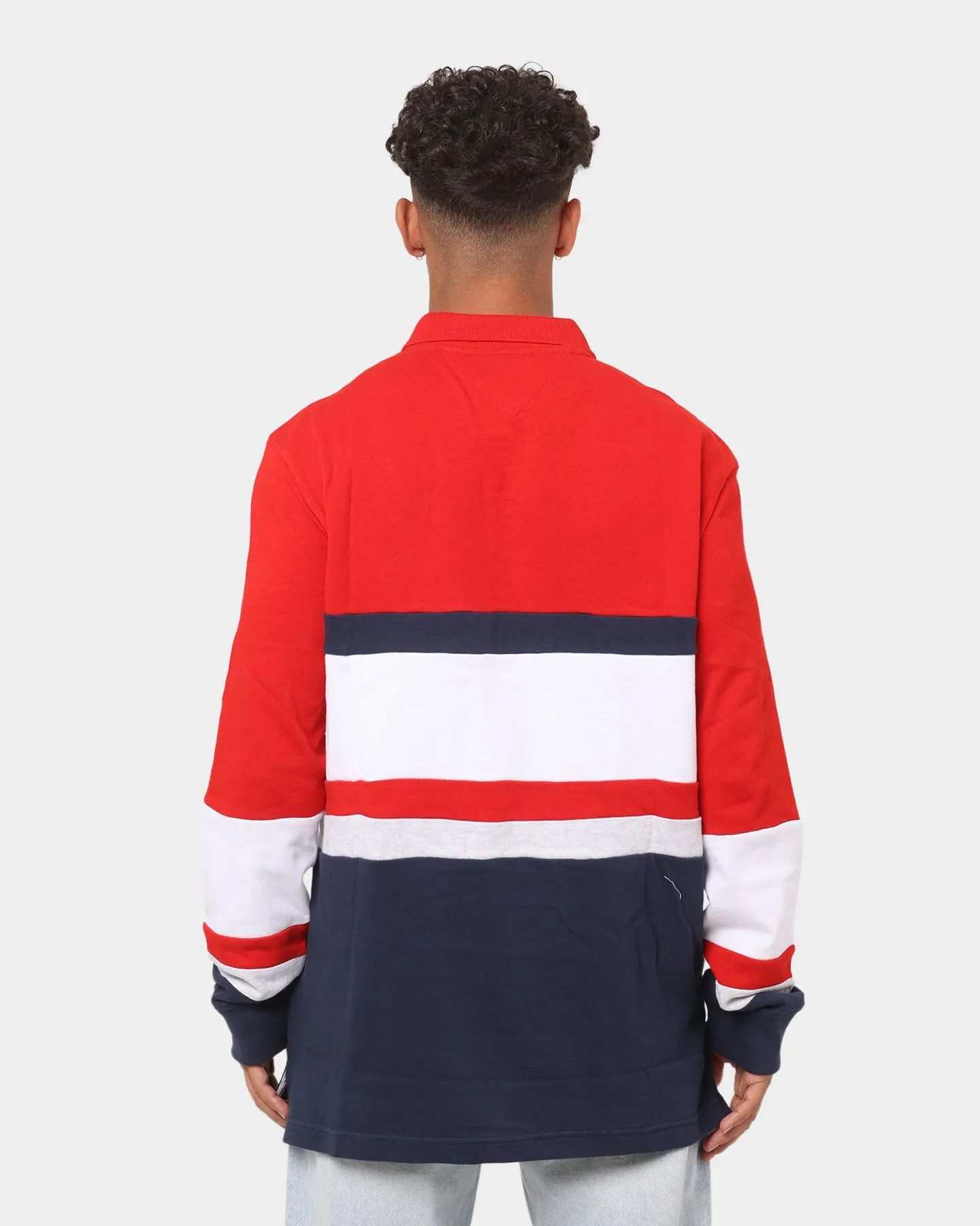 Tommy Jeans Colour Block Rugby Sweater Deep Crimson/Multi-coloured