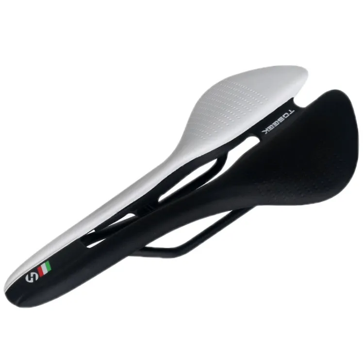 TOSEEK Mountain Bike Saddle Road Bicycle Seat Accessories, Color: Black White