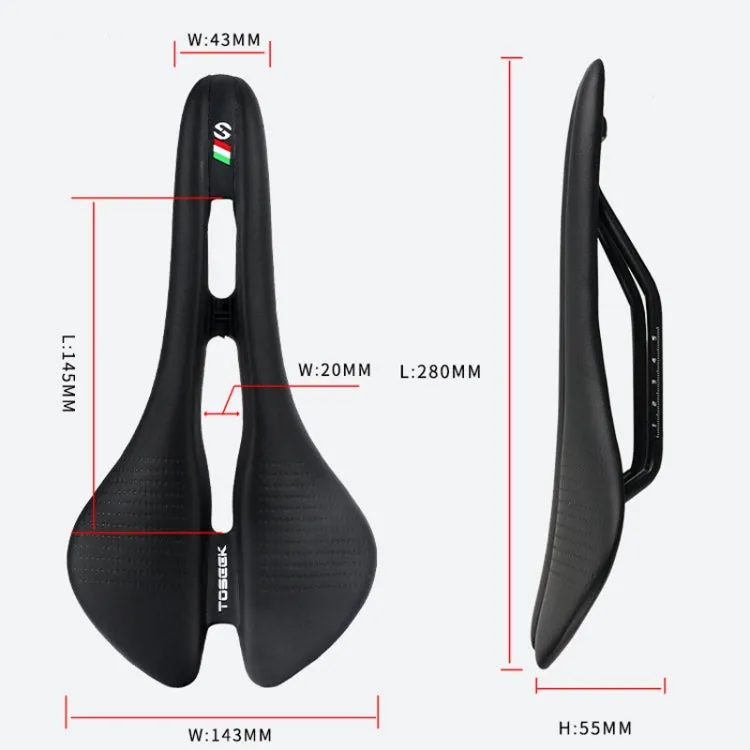 TOSEEK Mountain Bike Saddle Road Bicycle Seat Accessories, Color: Black White