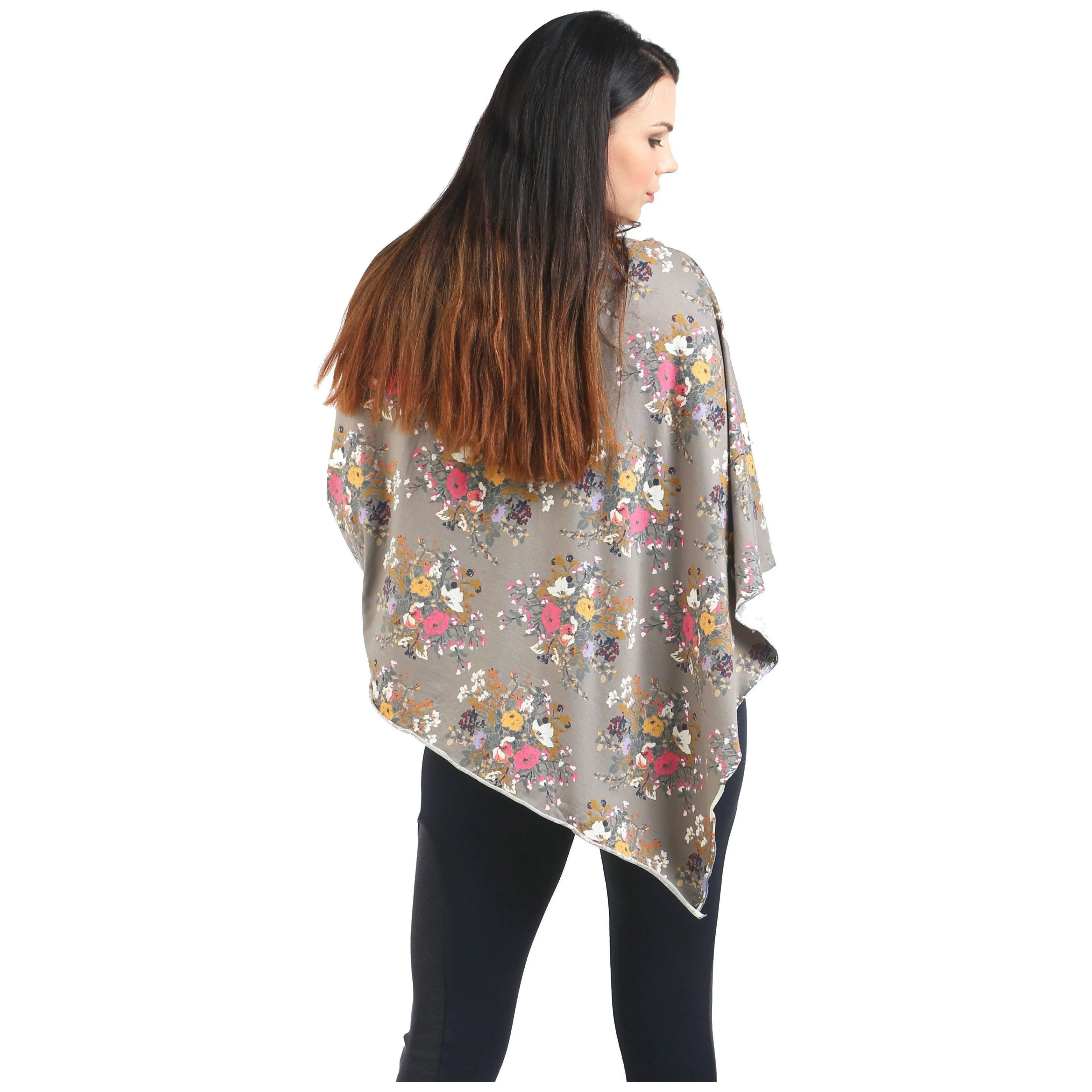 UberMums Earl Grey Floral Nursing Poncho - Modal Spandex