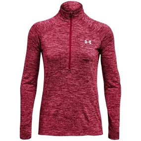 Under Armour Women’s Tech Twist Half Zip Top - Cherry Red